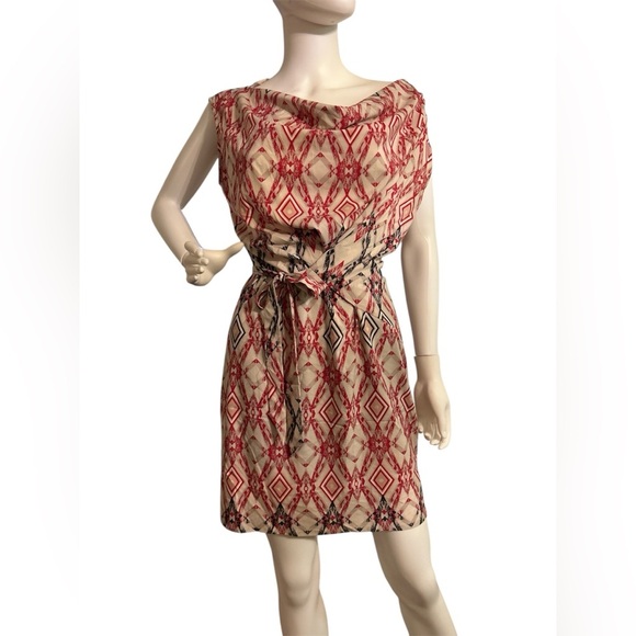 Lpb Elegant Red Patterned Dress - Picture 1 of 8